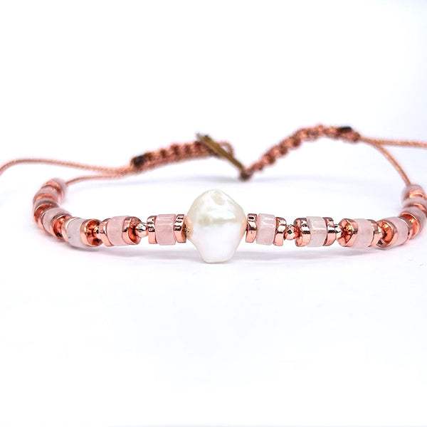 pink quartz hematite pearl bronze