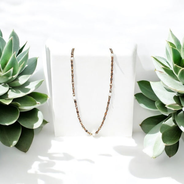 Heishi Amazonite Hematite pearl gold