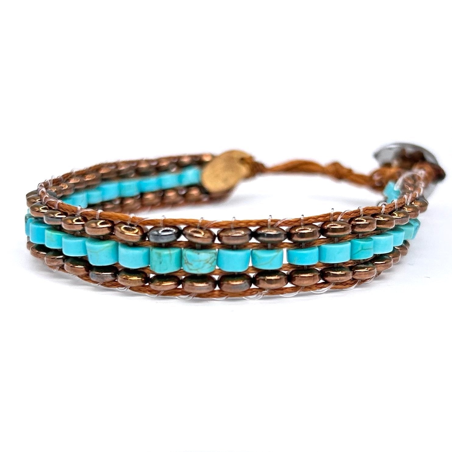 crystal Swarovski hematite turquoise heishi cut