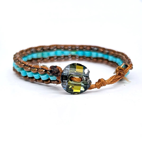 crystal Swarovski hematite heishi cut turquoise