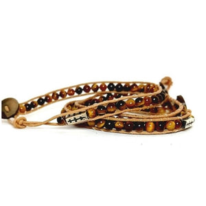 tigereye naturel leather silver